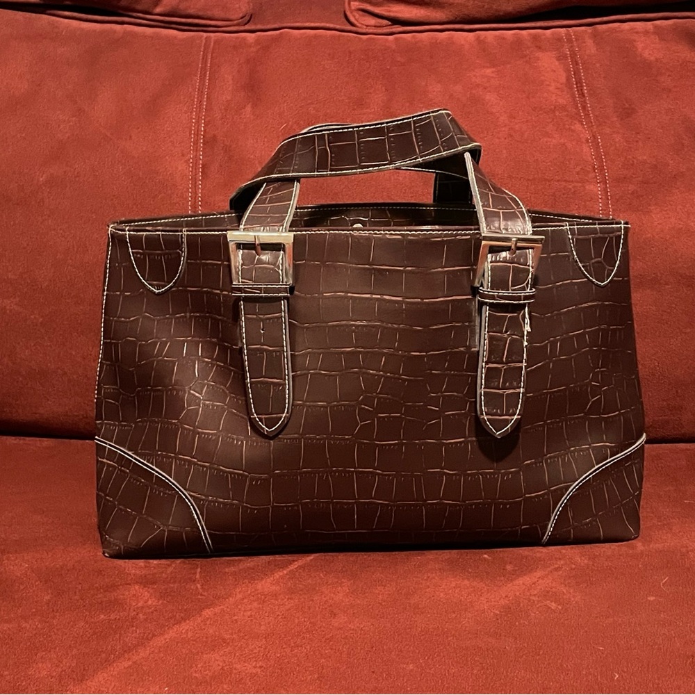 Crocodile Print Oversized Bag